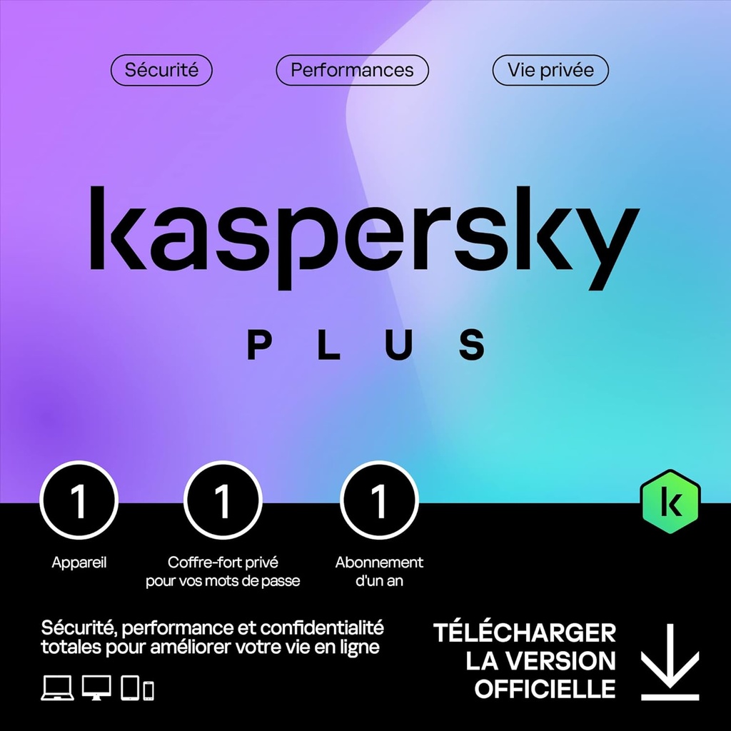 KASPERSKY PLUS 2023 VPN INTERNET SECURITY 1 APPAREIL
